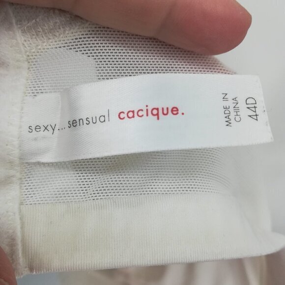Cacique Smooth Lightly Lined Full Coverage Underwire Bra Size 44D White - Picture 10 of 12